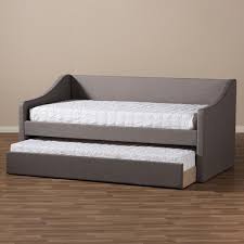 Barnstorm Modern And Contemporary Fabric Upholstered Daybed With Guest Trundle Bed Twin Gray