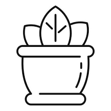 Herbal Plant Pot Icon Outline Style