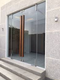 Glass Door With Wooden Handle