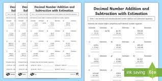 Decimal Number Addition And Subtraction
