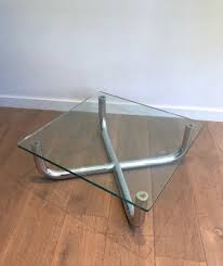 Glass And Chrome Coffee Table For