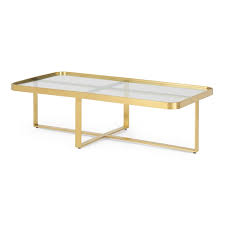 Coffee Table Brushed Brass Glass