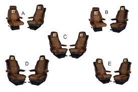 Suitable For Scania Faux Leather Oldschool Seat Covers Grizzly Center Part Brown S R 2016 R3 Streamline 2016 2016 Variation D