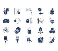 Wall Paint And Painter Icon Set