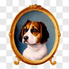 Adorable Beagle Dog Painting Png