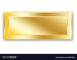 Golden Plate Icon Name Tag Rectangular