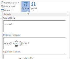 Insert Math In Word With With Equation