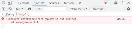 jquery is not defined error