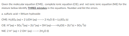 Molecular Equation Cme