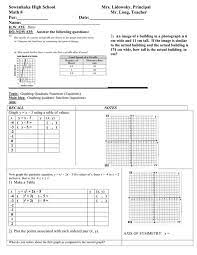 Math 8 Lesson Plan 35 Graphing