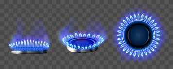 Free Vector Gas Burner With Blue Fire