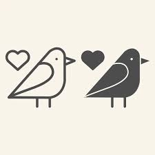 100 000 Lover Birds Line Symbol Vector