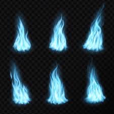 Gas And Realistic Blue Fire Flames