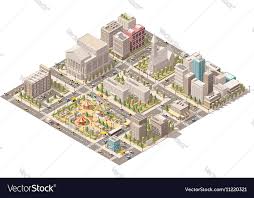 Isometric Low Poly City Royalty Free
