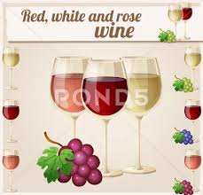 Red White And Rose Wine In Glasses