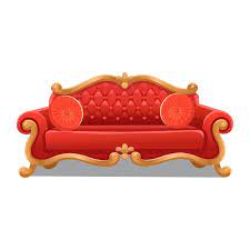 Luxurious Red Sofa Vintage Baroque Sofa