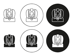 Baby Car Seat Simple Vector Symbol Icon