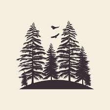 Forest With Pine Trees Logo Vector Icon