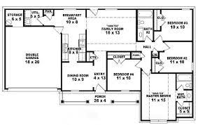 One Story 4 Bedroom House Plans