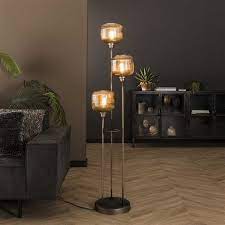 Industrial Floor Lamp Stripe Smoke