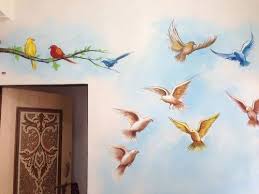 Colored Birds Wall Art Work 3d