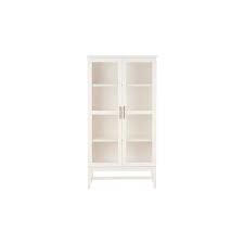 Home Decorators Collection 61 1 In Ivory Wood 4 Shelf Standard Bookcase With Glass Door