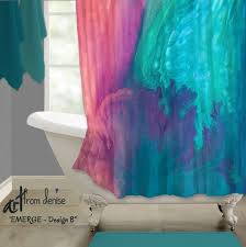 C Teal And Purple Shower Curtain