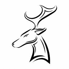 Head Line Art Deer Stag Buck Icon