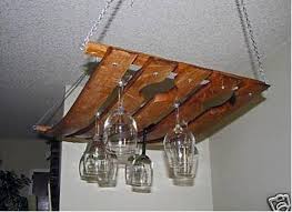 Hanging Wine Glass Rack Made From Oak