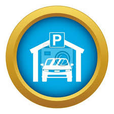 Car Parking Icon Blue Vector Isolated