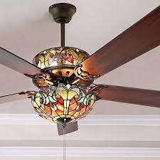 Style Stained Glass Ceiling Fan