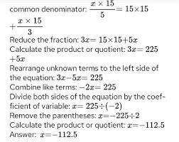 X 5 15 X 3 Solving Rational Equations