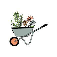 Garden Wheelbarrow Vector Art Icons