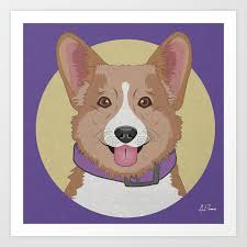 Corgi Art Poster Dog Icon Series By