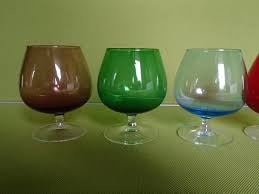 Colored Cognac Glasses In Murano Glass