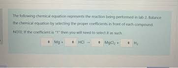 Solved The Following Chemical Equation