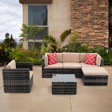 Tunearary 6 Piece Rattan Wicker Outdoor