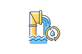 Water And Wastewater Rgb Color Icon