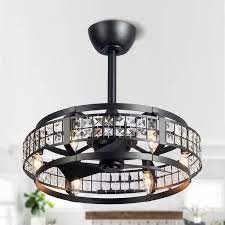 Dual Caged Crystal Ceiling Fan
