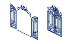 Vector Metal Gates Icon Isometric
