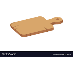 Wooden Cutting Board Icon In Cartoon