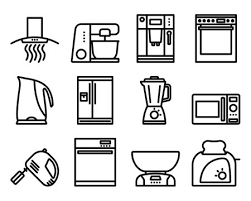 Kitchen Icon Set Bold Outline Design