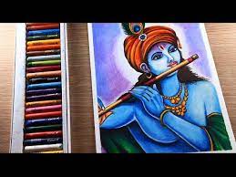 Krishna Painting With Oil Pastels