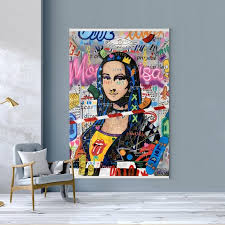 Mona Lisa Oil Painting Banksy Style