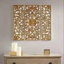 Golden Wood Carving Wall Panel Size