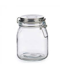 Kitchen Round Glass Jar Hermetic Chrome