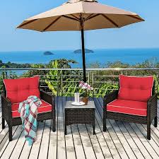 Costway 3 Piece Rattan Wicker Outdoor