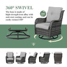 Pocassy Gray 3 Piece Wicker Patio