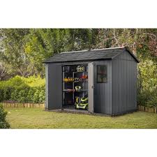 Plastic Storage Shed With Flooring Grey