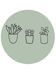 Vector Green Icon With Cute Little Plants